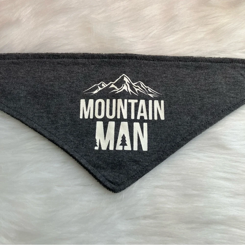 Modern Baby Boys Bandana Bibs - Dinosaurs and Mountains - Blue, Grey, & White